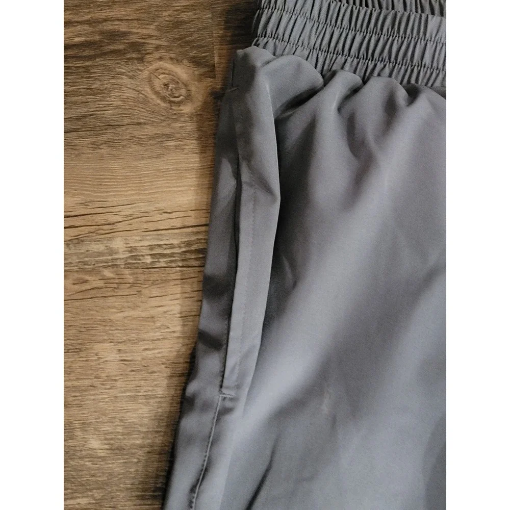 Varsity Spirit Grey Athletic Track Pants Elastic Waist Ankle Zip Joggers M‎